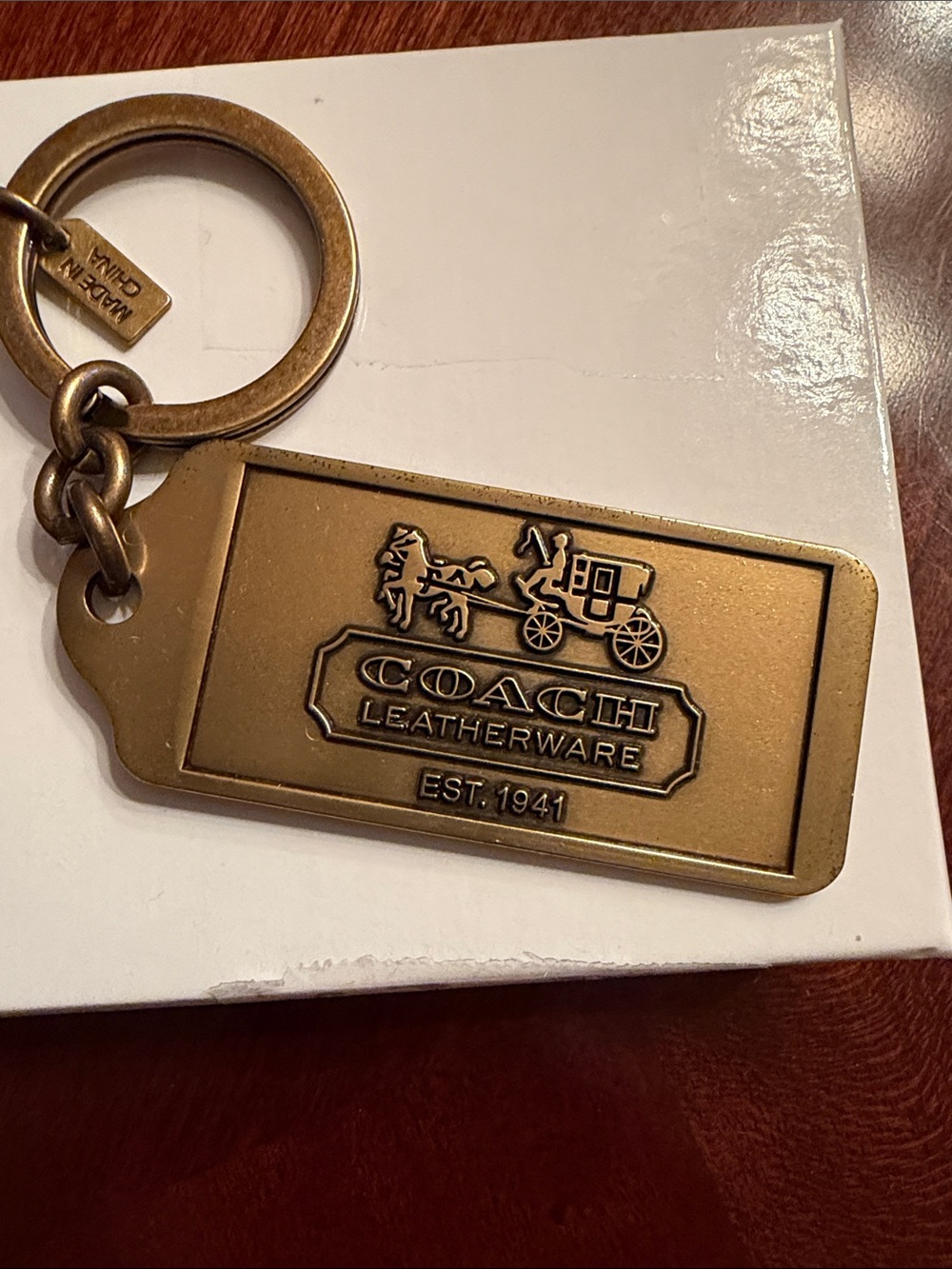 Coach Vintage Y2K Horse and Carriage Brass Keychain Fob - Picture 7 of 12